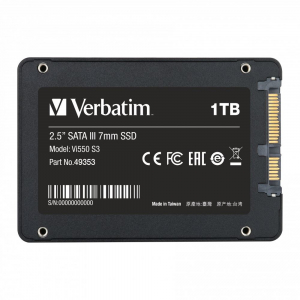 1TB Verbatim 2.5" Vi550 SSD meghajtó fekete (49353)